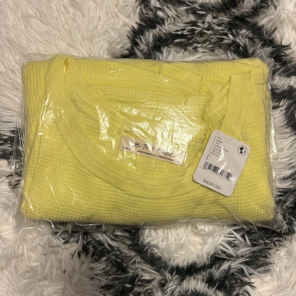 Free People Microphone Drop Thermal in Lemon Grass - Picture 6 of 6